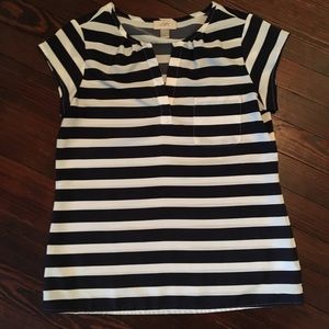 Navy and White Stripped LOFT Blouse
